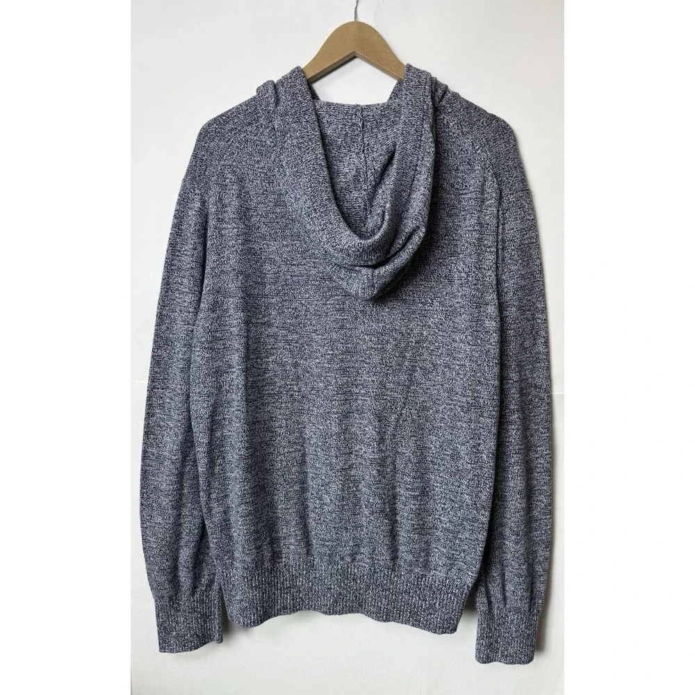 Banana Republic Marled Blue Cotton Henley Style Long Sleeve Pullover Sweater XL